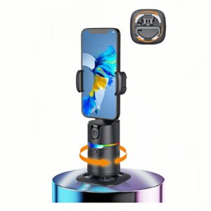 AI Face Tracking Phone Holder, No App Required, 360° Rotation Face Body Phone Tracking Tripod Smart Shooting Camera Mount for Live Vlog Streaming Video, Rechargeable Battery